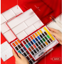 Faber Castell Artist 36 Colors Solid Watercolor Set With Dismountable Palette Paint Brush Sponge For Beginner Kids Painting