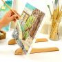 Amazon hot selling mini canvas table easel with brush