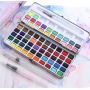 Hot Sale 72 Colors Soild Watercolor Paints Set With Paint Brush For Artist Drawing
