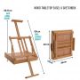 Premium Beechwood Portable Wooden Artist Desktop Drawer Case Table Easel For Tabletop Drawing Painting