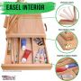 Premium Beechwood Portable Wooden Artist Desktop Drawer Case Table Easel For Tabletop Drawing Painting