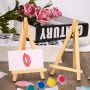 Wooden 8x15cm mini art easle 10x10cm mini canvas table wooden easel stand drawing board for kids