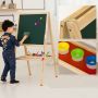 Hot Selling Double-Sided Board Adjustable Standing Kids Easel With Paper Roll Holder