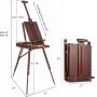 Dark Red Portable Tripod Stand Artist French Easel For Outdoor Painting