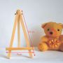 New product 6.25inch mini canvas solid wood line display easel stand mini easel and canvas
