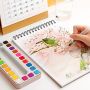 Solid Water Color Paint Set With Water Paint Brush Portable Watercolor Pigment For Artist Art Supplies