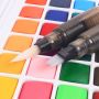 12/18/24/36 Colors Portable Travel Solid Pigment Watercolor Paints Set With Water Color Brush Pen For Painting Art Supplies