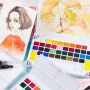12/18/24/36 Colors Portable Travel Solid Pigment Watercolor Paints Set With Water Color Brush Pen For Painting Art Supplies