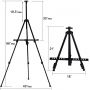Foldable Adjustable Portable Metal Tripod Field Iron Display Aluminum Art Stand Easel with Bag for Table