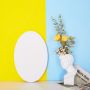 Wholesale Custom Size Cotton Oval Shaped Panels Blank Stretched Canvas with Frame for Artist Painting