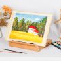 High quality wood desktop small easel with storage box