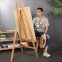 Portable wooden three-leg standing easel folding beech painting easel