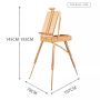 Standing tripod artist easel Natural beech wood easel Painting easel box