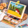Portable Easel Box with Drawer Easel Stand for Art Painting Three-tier Desktop Easel