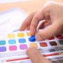 High Quality 18 Colors Watercolor Cake Solid Watercolor Paint Set Paintbrush Free Gifts Tin Box