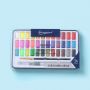Solid Watercolor Paint Set 12 24 36 Colors Tin Box Package With Metal Ring Nylon Hair Artist Brush And Watercolor Brush
