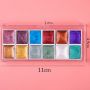 Wholesale solid watercolor paint set 12 metallic glitter colors for art painting