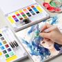 Premium Quality 12/18/24/36colors Solid Watercolor Paint set Water Color For art drawing Kids Painting