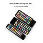 Manufacturer 24 colors solid watercolour paint set with water brush pen
