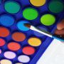 Factory hot sale 12/16/18/24/36 colors solid water color Pressed powder watercolor paint with transparent PVC box