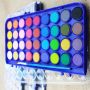 Factory hot sale 12/16/18/24/36 colors solid water color Pressed powder watercolor paint with transparent PVC box