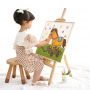 90cm adjustable portable wooden painting Triangle floor children folding easel for kids