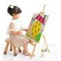 90cm adjustable portable wooden painting Triangle floor children folding easel for kids