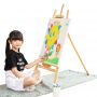 120cm height adjustable portable children folding easel wooden stand for painting