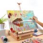 Portable Adjustable 8K 4K drawing board Solid Wood oil painting tabletop Easel box