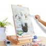 Portable Adjustable 8K 4K drawing board Solid Wood oil painting tabletop Easel box