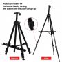 Extra Thick Iron Metal Tripod Adjustable Height Artist Easel Stand with Portable Bag for Floor/Table-Top Drawing and Displaying