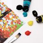Acrylic Paint Set, 7 Primary Colors - 6 x 60ml & 1 x 120ml Titanium White Acrylic Paint for Canvas Painting
