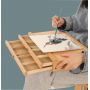2020 Top selling Art supplier Laptop Three-Deck Artist Wooden storage box with drawer