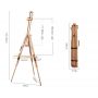 2021 professional portable beech wood Triangular easel with big tray
