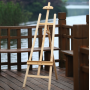 2021 1.45m Natural colour Pine wood Adjustable A-frame Lyre studio easel with rear supporting leg