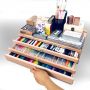 2021 3 drawer Wooden Artist Storage Box for marker pastel brushes