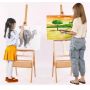 2021 New Adjustable Solid Beech Wood storge box Easel Stand for Artists