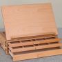 Grand Solana Adjustable Portable Wooden 3-Drawer Storage Box Easel with Fold Down Canvas Easel Book Stand