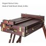 Dark Red Portable Tripod Stand Artist French Easel For Outdoor Painting