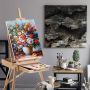 Dark Red Portable Tripod Stand Artist French Easel For Outdoor Painting