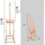 Medium Wooden H-Frame Studio Easel With Artist Storage Tray