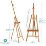 Art Professional Solid Beech Large Floor Studio Painters Easel For Adults