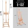 Professional Medium Wooden Studio H Frame Easel For Artist Painting