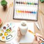 Premium Acrylic Paint Set 24 Acrylic Paint Color Tubes With 5 Paint Brushes 1 Palette