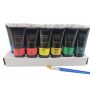 Acrylic Paint Set for Painting 12 Colors(2.54 oz/75ml), Water-Based Blendable Paints, Art Supplies for Canvas Wood Rocks Fabrics