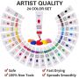 46 Pcs Easel Painting Set With Acrylic Paints Set Canvas Panels Brushes Set Wood Palette