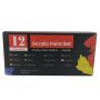 Acrylic Paint Set for Painting 12 Colors(2.54 oz/75ml), Water-Based Blendable Paints, Art Supplies for Canvas Wood Rocks Fabrics