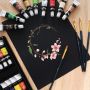 Art Premium 24Colors Acrylic Paint Set Kit With 15PCS Paint Brushes Palette Sponge Canvas