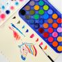 Art 28 Colors Portable Travel Watercolor Paint Cake Set With Paint Brush