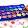 28 Color Fundamental Watercolor Pan Set with Paint Brush